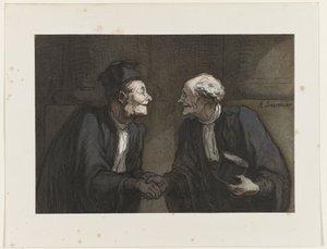 İki avukat el sıkışıyor // Deux avocats: la poignée de main by Honoré Daumier