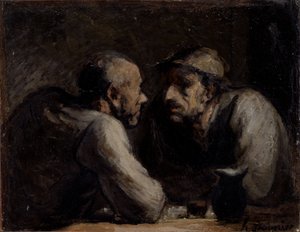 iki içici by Honoré Daumier