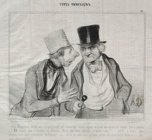 Tipler Parisiens, levha 26: Evet efendim, saygıdeğer havanız beni cesaretlendiriyor... by Honoré Daumier