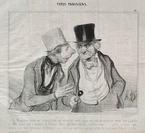 Tipler Parisiens, levha 26: Evet efendim, saygıdeğer havanız beni cesaretlendiriyor..., 29 Mayıs 1840. by Honoré Daumier