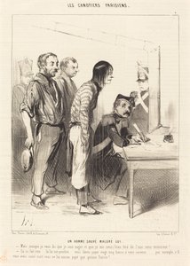 Bir adam kendine rağmen kurtardı by Honoré Daumier