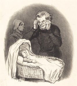 mutlu bir baba by Honoré Daumier