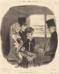 İlk Demiryolu Yolculuğu by Honoré Daumier