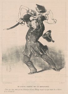 Bufalolara çileden çıkmış bir vatandaş by Honoré Daumier