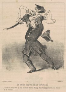 Bufalolara çileden çıkmış bir vatandaş by Honoré Daumier