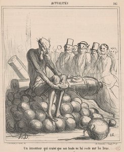 Fonunun kalacağından korkan bir mucit... by Honoré Daumier