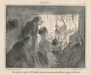 VENTADOUR tiyatrosunda bir kutu... by Honoré Daumier
