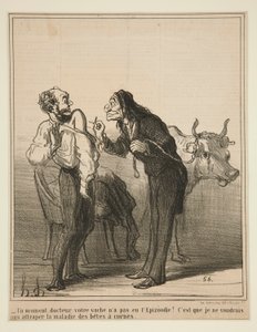 Bir dakika doktor, ineğiniz by Honoré Daumier