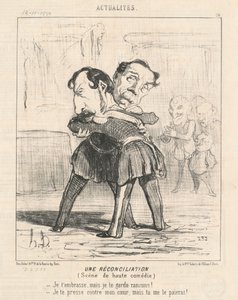 Bir uzlaşma, yüksek komedi sahnesi... by Honoré Daumier