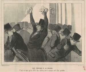 Bir borsa paniği by Honoré Daumier