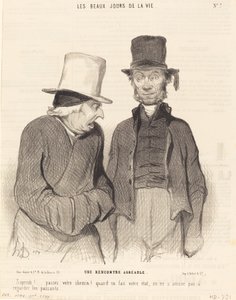 hoş bir toplantı by Honoré Daumier
