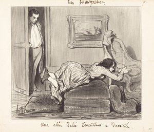 Evden çok... gayretli bir çalışma by Honoré Daumier