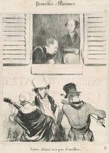 aç karnının kulakları yok by Honoré Daumier