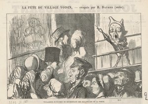 Kendileriyle yetinen tutumlu köylüler...; Kırsalda, arabacı grevi yok... by Honoré Daumier
