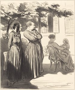 İşte ciddi bir saatte bir kadın... by Honoré Daumier