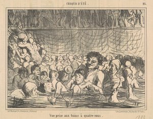 Dörtlü hamamlarda çekilen görüntü by Honoré Daumier
