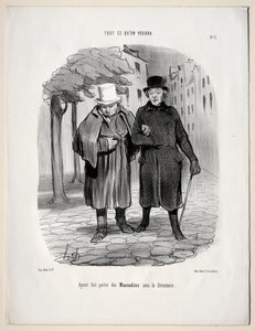 Ne yapacaksın, levha 7: Dizin altında züppe rolünü almış olmak by Honoré Daumier