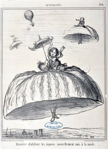 Serie Aktüelleri için illüstrasyon "modaya yeni konan kombinezonları kullanmanın yolu" by Honoré Daumier