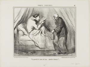 "Yeni yıl gününde bir protesto! Ne şans ama! ...........," Croquis Parisiens