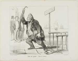 "Her şey kayboldu - kasayı kurtarın" by Honoré Victorin Daumier