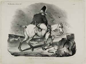 Dikkatli nüfus boyunca seyahat, plaka 413 by Honoré Victorin Daumier