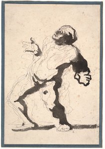 Bir Aktör (kalem ve mürekkep ve kağıt üzerinde yıkama) by Honoré Daumier
