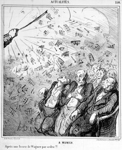 Wagner'in müziği üzerine karikatür - Honoré Daumier tarafından by Honoré Daumier