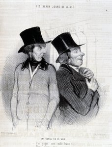 Bursiyerlere ilişkin karikatür - Daumier tarafından, 16/04/1844 tarihli “” Charivari”” by Honoré Daumier