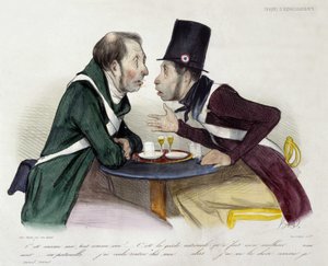 Ulusal muhafızlar arasında bistro tartışması - Daumier by Honoré Daumier