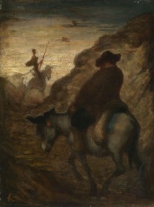 Don Kişot ve Sancho Panza, c.1864–65 (tuval üzerine yağlıboya) by Honoré Daumier