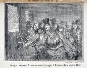 "Les Agrements des Chemin de fer" serisi için illüstrasyon by Honoré Daumier