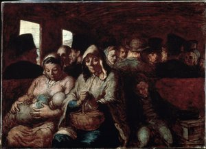 "Üçüncü Sınıf Vagon" (Üçüncü Sınıftan Bir Vagon) Popüler sosyal kökenli iki anne, çocuklarıyla birlikte bir trende. Honore Daumier (1808-1879) 1862-1864 Güzel Sanatlar Müzesi, Ottawa, Kanada tarafından yapılan tablo by Honoré Daumier
