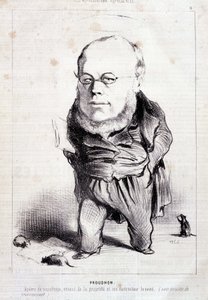 Proudhon, “” sosyalizmin havarisi, mülkiyet düşmanı ve onun patentli yıkıcısı”” – Daumier tarafından, 06/01/1849 tarihli “” Charivari”de by Honoré Daumier