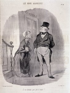 İyi burjuva: "Rahip yanlısı oldu!" - Honore Daumier tarafından, “” Le Charivari”” du 06/10/1846 by Honoré Daumier