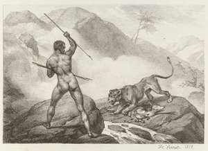 Afrikalı Avcı by Emile Jean Horace Vernet
