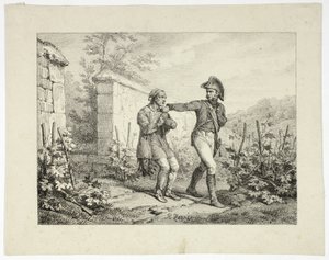Bir kaçak avcının tutuklanması by Emile Jean Horace Vernet