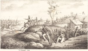 Kazaklara Karşı Piyade Pusu by Emile Jean Horace Vernet