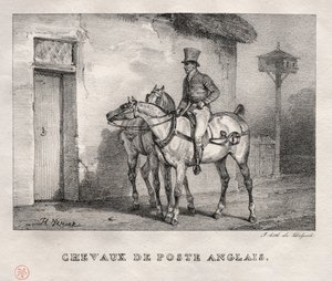 Posta Atları, 1823. by Emile Jean Horace Vernet