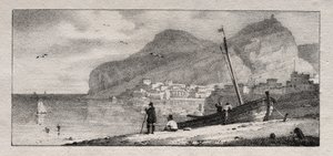Bir Liman Görünümü. by Emile Jean Horace Vernet