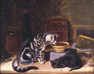 İki kedi by Horatio Henry Couldery