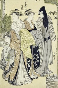 Tama-Ya'lı Komurasaki, Yılbaşı (tahta baskı) by Hosada Gokei or Gokyo