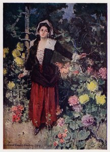 Henry Wadsworth Longfellow'un yazdığı Evangeline, A Tale of Arcadie için İllüstrasyon (renkli lito)