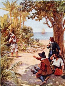 Crusoe Geminin Kaptanının Önünde Görünüyor, Daniel Defoe (1660-1731) tarafından 
