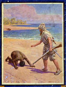 Crusoe ve Man Friday, Daniel Defoe (1660-1731) tarafından 