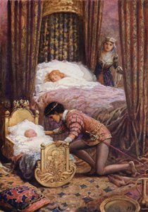 "Luciella"dan (renkli taş) "Küçük bebeği öpmek için eğildi" by Howard Davie