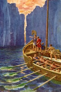"Hera bize bir pilot gönderdi; kurnaz kuşu takip edelim" (renkli taş) by Howard Davie
