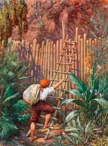 Robinson Crusoe için İllüstrasyon by Howard Davie