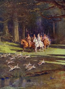 Tüm şirket ormana doğru yola çıktı (renkli taş) by Howard Davie