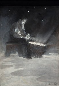 David Tahta Sıraya Oturup Büyük Mavi Bir Yıldız Aldı, Howard Pyle