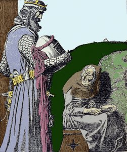 Kral Arthur (Artus) ve cadı. Howard Pyle